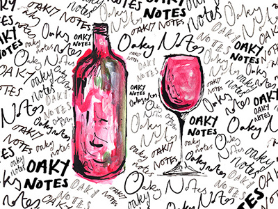 Oaky Notes health illustration ink lettering typography watercolour wine