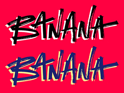 Banana banana colour food hand lettering lettering photoshop typography