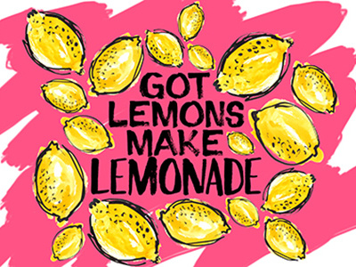 Make Lemonade colour food hand lettering lemonade lemons lettering pink typography