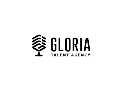 Gloria branding design event flat leotroyanski logo microphone music vector