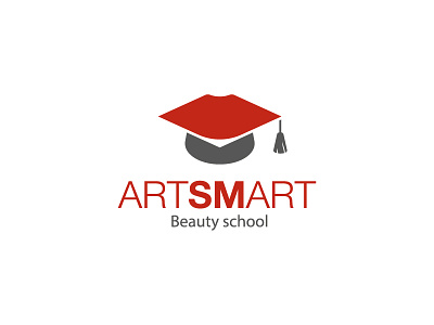 Artsmart art beauty logo beauty school branding design flat hat leotroyanski lips logo university vector