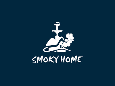 Smoky Home design flat home hookah house leotroyanski logo shisha smoke vector