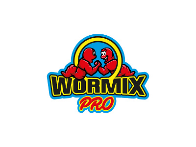 Wormix bodybuilder branding design emblem fishing fitness food illustration leotroyanski logo logo design logobytroyanski logotype sport strong team worms
