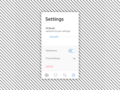 Settings Page 007 app dailyui mobile settings sketch ui ux