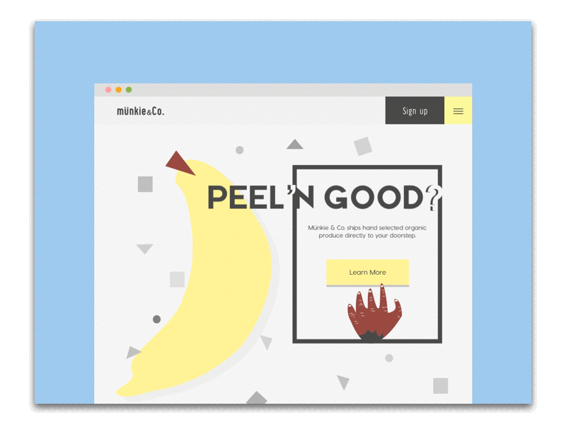 Munkie & Co - Landing Page 003 animation dailyui funny illustration interaction landing page motion ui web