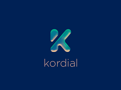 Kordial mark app logo blue brand brandmark gotham gradients identity k light logo mark yoga