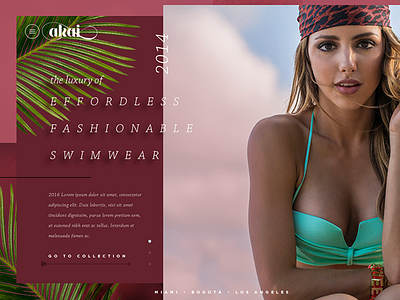 AKAI Swimwear | Website branding swimwear ui user interface ux website