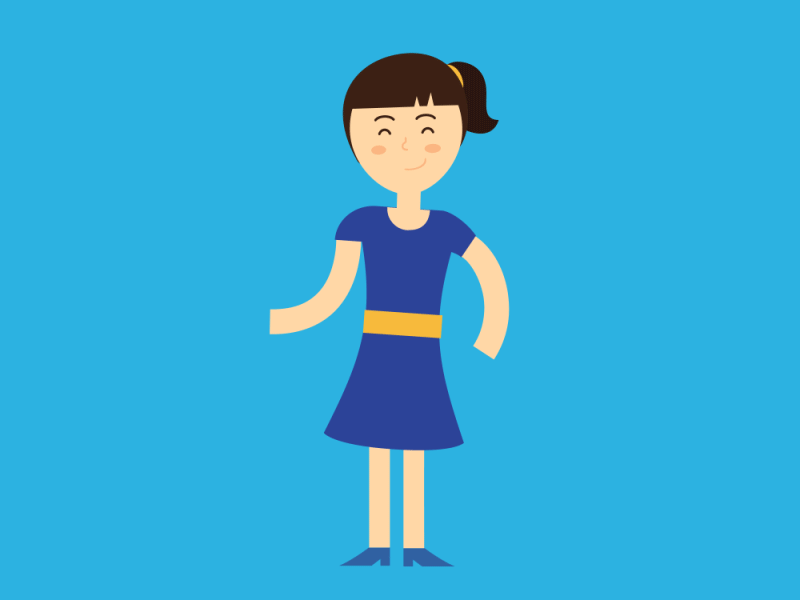 Happy Girl Dancing character animation dancing flat design