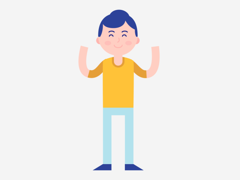 Happy Guy Dancing character animation dancing flat design