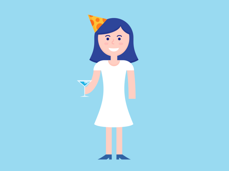 Girl Drinking character animation drinking flat design