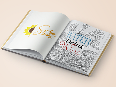 Save Water, drink Wine color coloringbook graphic design illustration mandala water wine zentagle