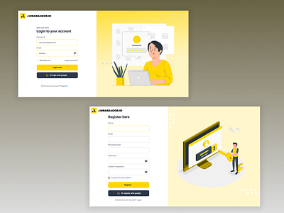 Login And Register Website UI Design design ui ux