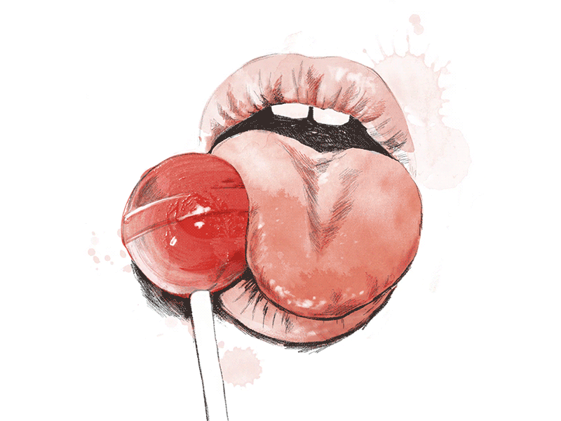 Lollipop after effects animation design illustration lips lollipop motion design mouth tongue
