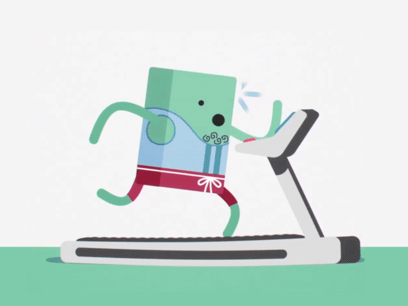 Working up a sweat! 2d after effects animation character animation duik illustration motion design treadmill