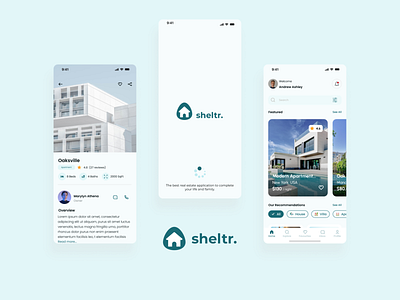 Sheltr Real Estate App branding design movie productdesign ui uidesign uiux