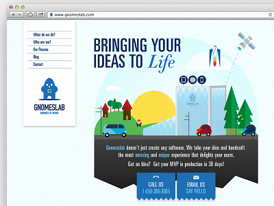 Gnomeslab Home branding illustration web design
