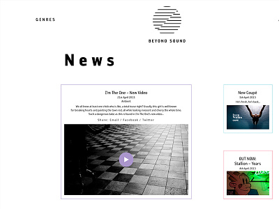 Beyond Sound News branding web design