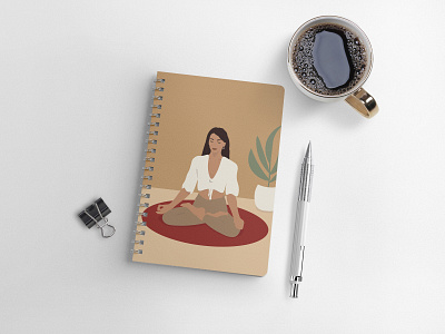 Yoga woman illustration, Adobe Illustrator