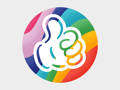 All Good badges branding cartoon color design gay glove good hand illustration lgbt logo pride queer rainbow sticker thumbs up vector