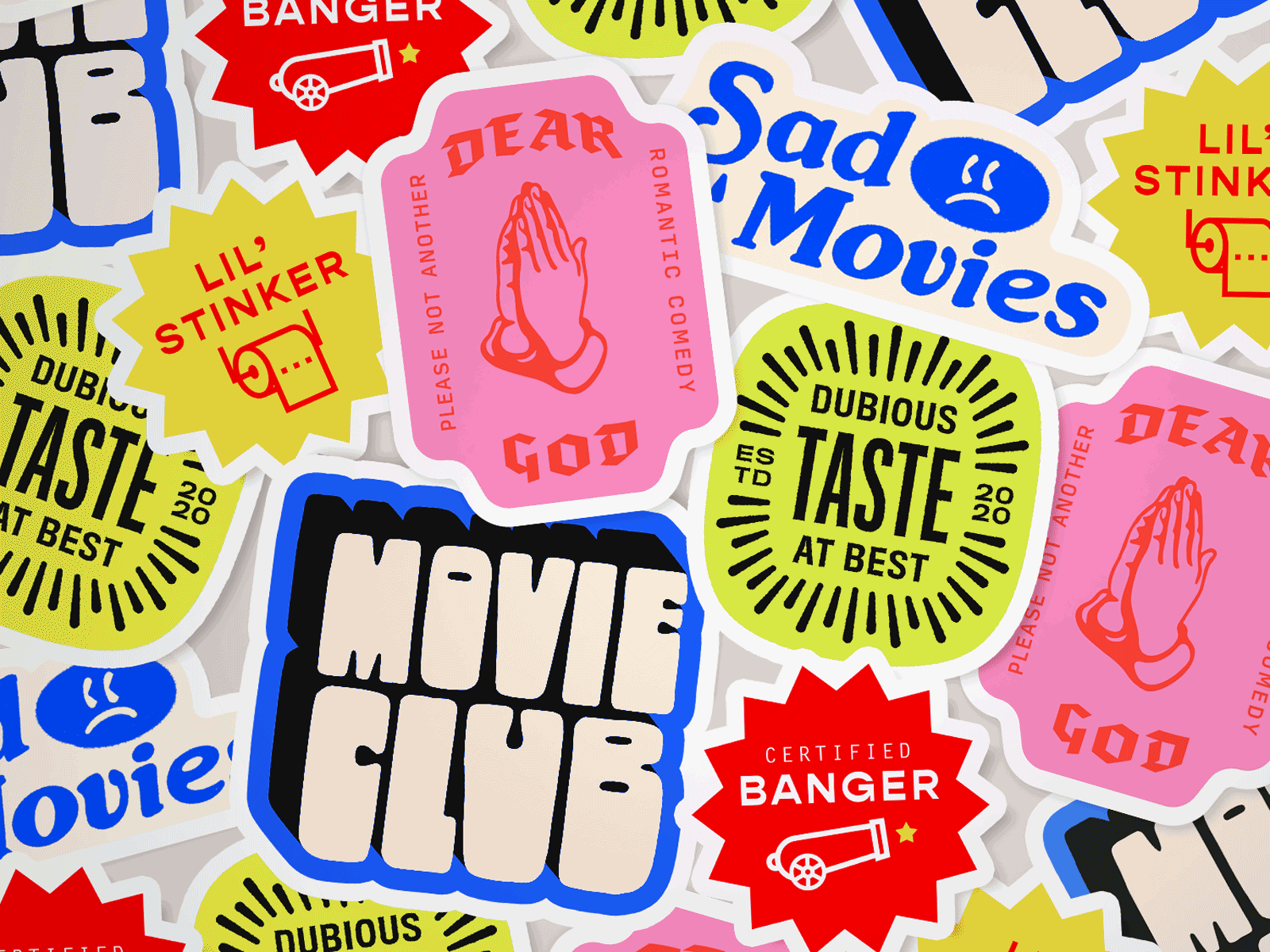 Movie Club badge badge design branding design film icon illustration logo movies sticker type typography vector