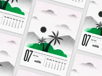 2020 Vision Calendar - Mirage calendar desert design gradient illustration july kansas city mirage print riso risograph summer