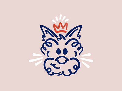 Winnie The Scot crown design dog doggo icon illustration line art logo loose scottish terrier scotty simple vector
