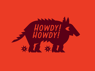 Howdy Armadillo animal armadillo badge branding design howdy icon illustration logo texas type vector western yeehaw
