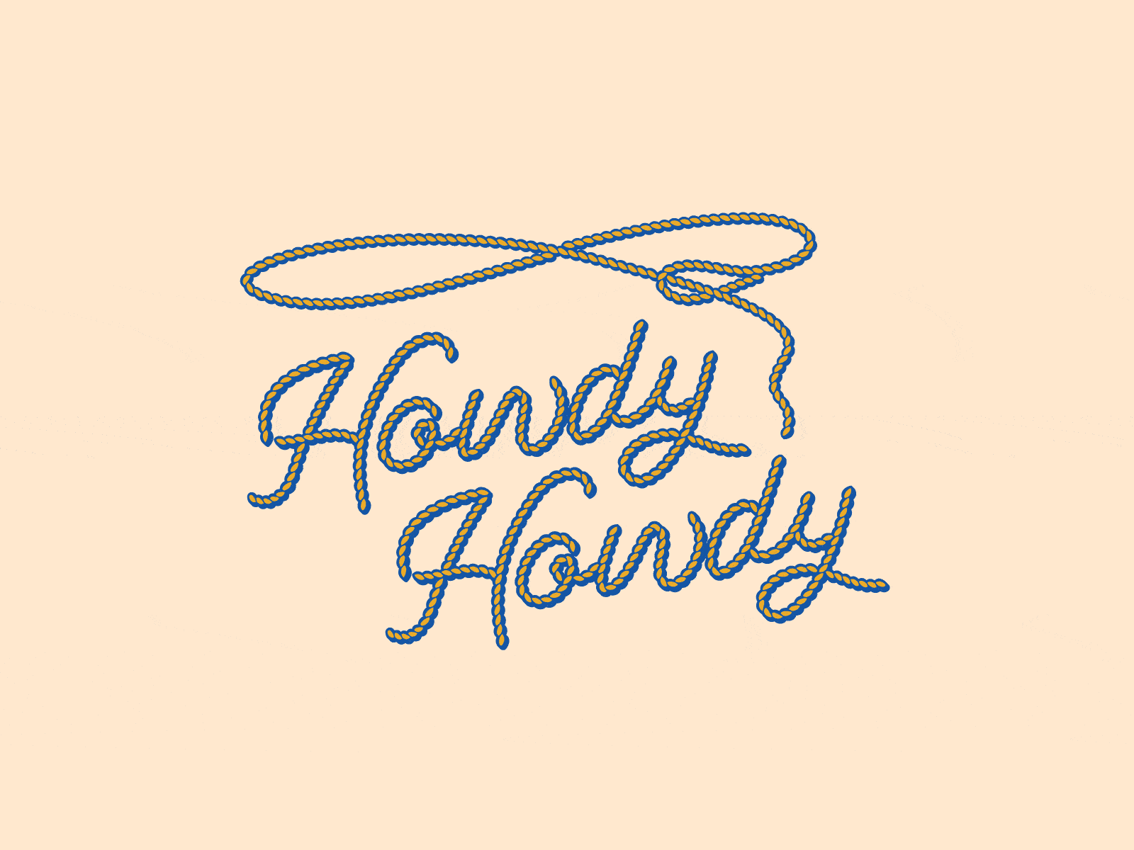 Howdy Howdy badge branding cowboy howdy illustration lasso logo rope sticker texas type typography vector western yeehaw