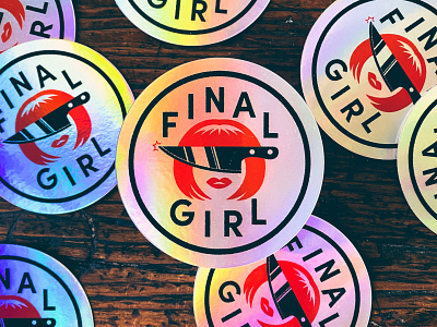 Final Girl Holo Stickers badge final girl holo holographic horror knife scary scream stickers