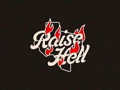 Raise Hell abortion badge branding design fire flames illustration logo pro-choice protest reproductive health texas typography vector womens rights
