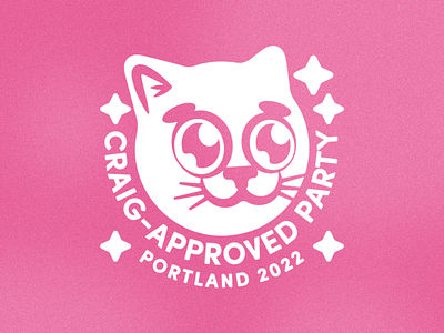 Craig-Approved Party bachelorette badge branding cat craig cute design graphic design illustration koozie logo party sparkle typography vector