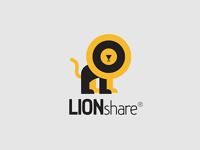 LIONshare Logo 2 branding client design lion logo logo design target type