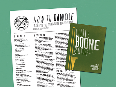 Boone Dawdle - Print brand branding cover festival identity missouri print text