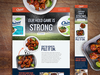 Chinet Big Game Landing Page advertising big game branding chinet food super bowl uiux web design
