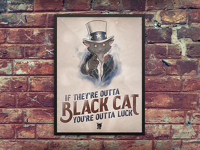 Black Cat Heritage Posters america black cat fireworks folk gritty heritage mockup poster vintage