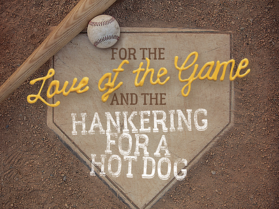 Baseball Concept baseball design lettering mustard print sports vintage