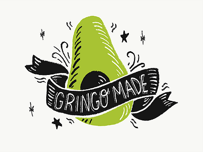 Gringo-Made avocado cinco de mayo design guacamole illustration kansas city