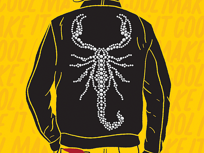 MAKE IT COOL bandana diamonds illustration jacket pattern scorpion yellow