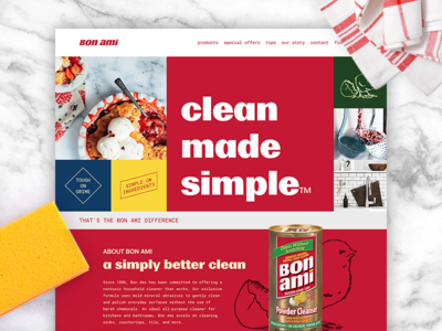 Bon Ami Site Design badges clean cleaning ui ux web website