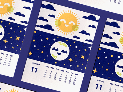 Sun & Moon | Letterpress Calendar Design