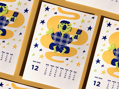 Balance | Letterpress Calendar Design balance calendar letterpress print stars yoga