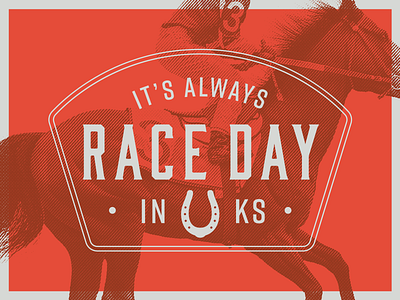 It's Always Race Day badge branding design horse horse shoe logo racing vector