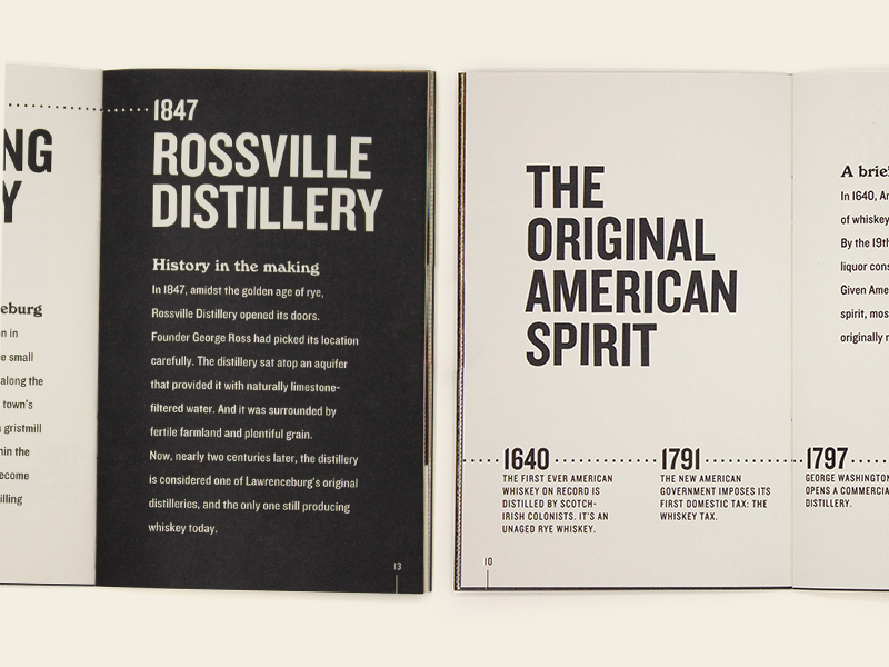 Rye 101 Inside Detail design kansas city gold badge whiskey rye book branding layout print