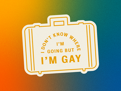 HAPPY PRIDE badge branding design gradient kansas city lgbt luggage meme pride rainbow sticker typography vector