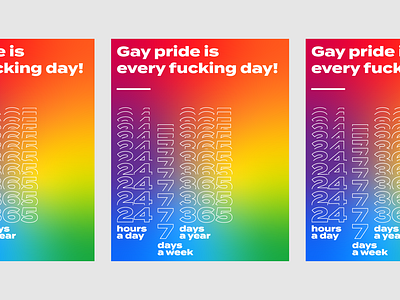 Gay Pride is Every Day branding gradient lgbt poster pride print rainbow resist typography vector