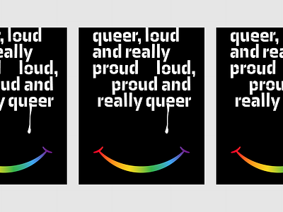 Queer, Loud and Really Proud branding gradient illustration kansas city lgbt poster pride queer rainbow typography vector