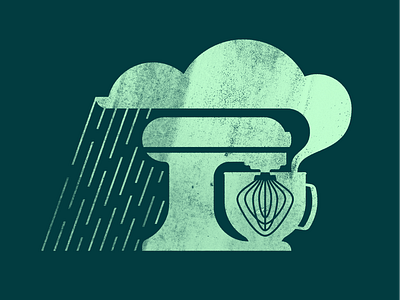Baking Up A Storm baking branding grunge illustration kansas city kitchenaid logo mixer rain storm vector whisk