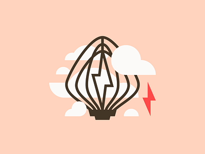 Whisking Up A Storm baking branding clouds design frosting illustration lightning logo storm vector whisk