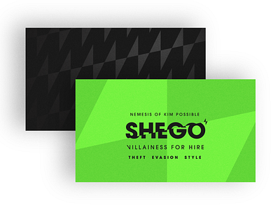 Shego - Warmup #2 badge branding business card design disney dribbbleweeklywarmup kim possible logo print shego vector villain