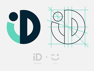 Monogram Smile badge branding design grid logo monogram monogram logo smile vector